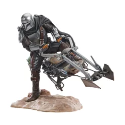 Gentle Giant Star Wars The Mandalorian - Premier Collection 1/7 - Figurine Din Djarin On Speeder Bike PRÉCOMMANDE